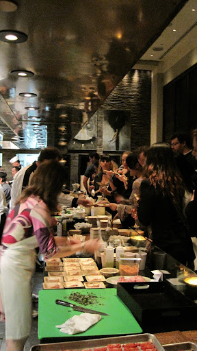 Guests packed the counters at the Setai, watching as the chefs prepared their dim sum and gobbling the small bites as fast as they were plated.