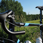 The Cervelo R5 Marco Polo Cycling Team edition with Rotor crankset, Sonic wheels, Tacx bidonholders and bidons, 3T parts and Selle Italia sadle.