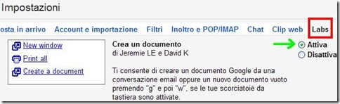 Gmail Labs Crea un Documento Gmail Labs Crea un Documento