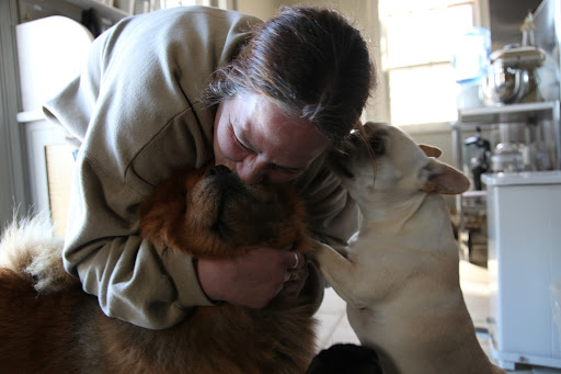 Girls, this is Diane!  She works at the kennel with Karen and always takes extra special care of me!