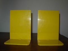 yellow plastic bookends