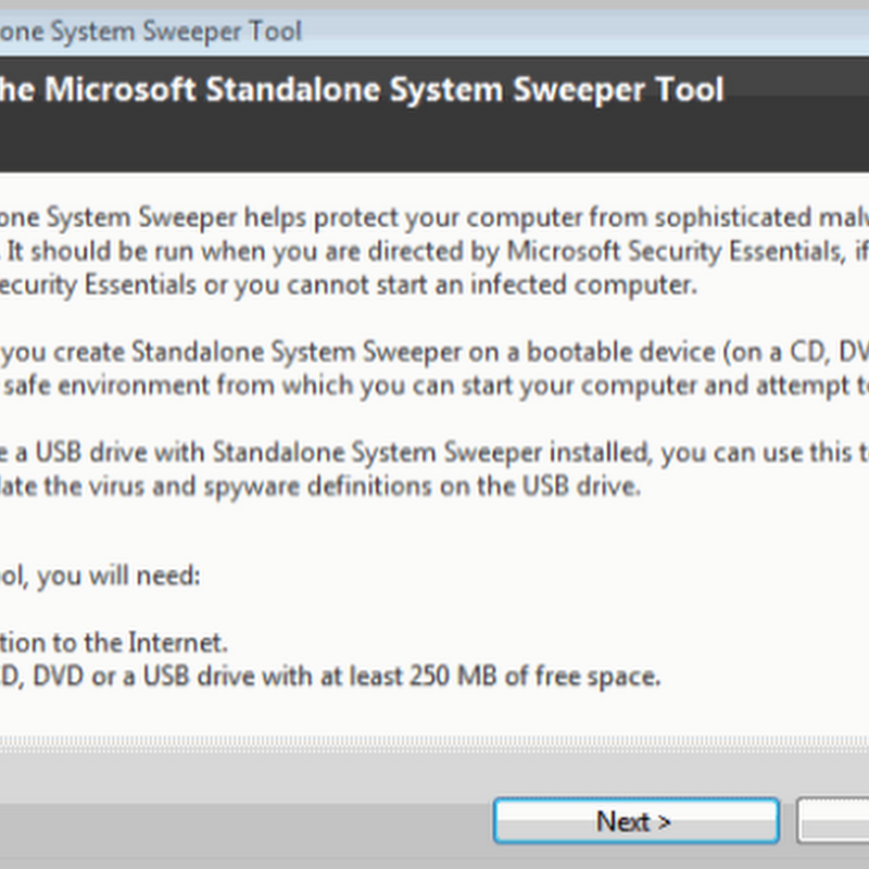 Microsoft Standalone System Sweeper: Removes Malware and fixes Windows