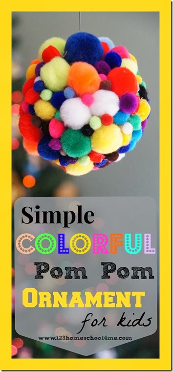 Colorful Pom Pom Ornament Craft for Kids
