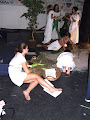 This was the culmination of a seventh grade research project on Ancient Egypt. The students researched a character, wrote a paper about that character, and then created costumes, props, and backdrops. All the pieces of this project were seen by the whole school today as they toured the EDS Wax Museum!