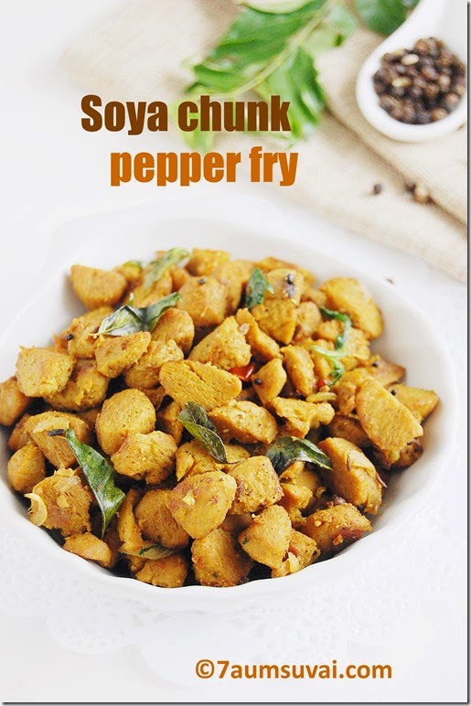 Soya chunk pepper fry 