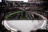 Inside the Coliseum...note the system of underground passageways underneath the original floor Inside the Coliseum...note the system of underground passageways underneath the original floor
