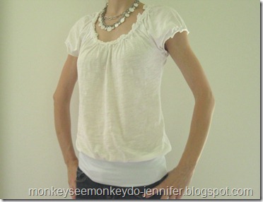banded bottom white shirt DIY banded bottom white shirt DIY