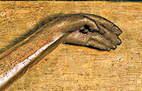 c0 Detail of the hand of Christ's hand on a crucifix