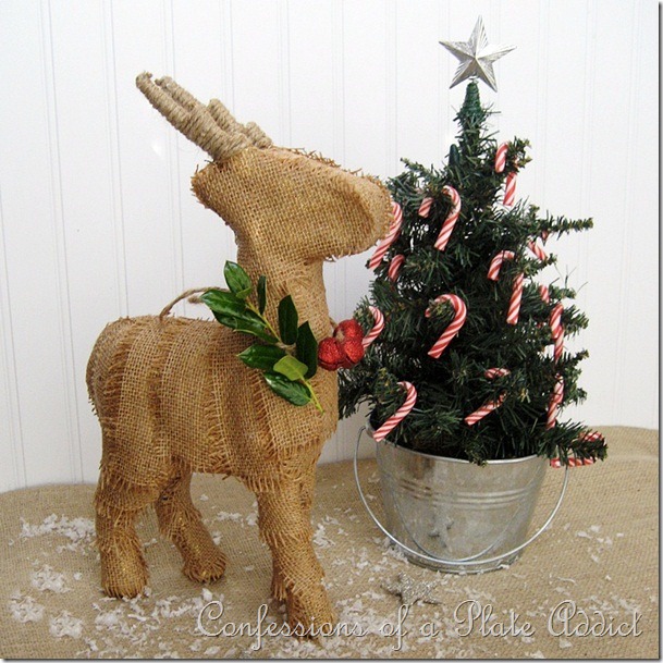 CONFESSIONS OF A PLATE ADDICT Burlap Découpage Deer CONFESSIONS OF A PLATE ADDICT Burlap Dcoupage Deer2