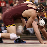 174: #2 Logan Storley (Minnesota) dec #5 Jordan Blanton (Illinois) 6-5. Photo by Mark Beshey.