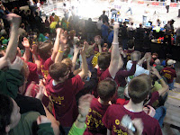 Our team cheering in the stands