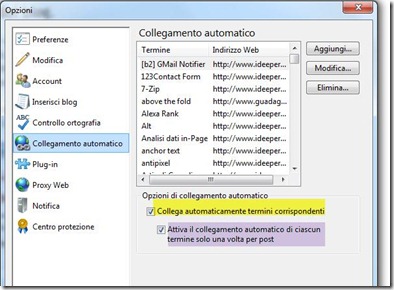 collegamento automatico windows live writer