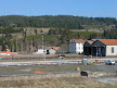 Langogne factory, old commercial hotel, station