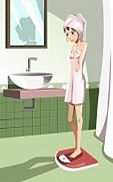 12948615-a-vector-illustration-of-a-skinny-girl-weighing-herself-on-the-weight-scale
