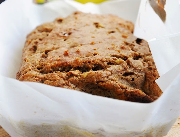 Spiced Rum Banana Nut Bread with Coconut Rum Cream Cheese Glaze