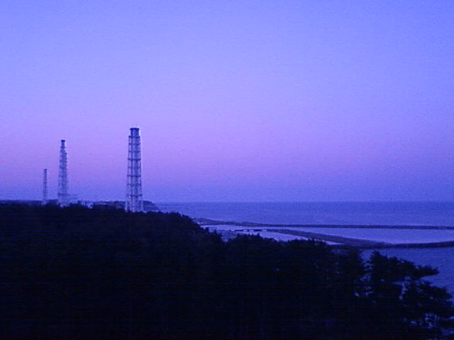 Fukushima Daiichi Nuclear Power Station viewed from the observation deck, 6 April 2011, 18:00. TEPCO