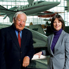Joe Sutter, ’43, and Bonnie Dunbar, ’71, ’75
