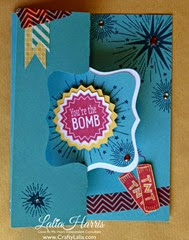 June CTMH SOTM Swing Card You Are the Bomb front
