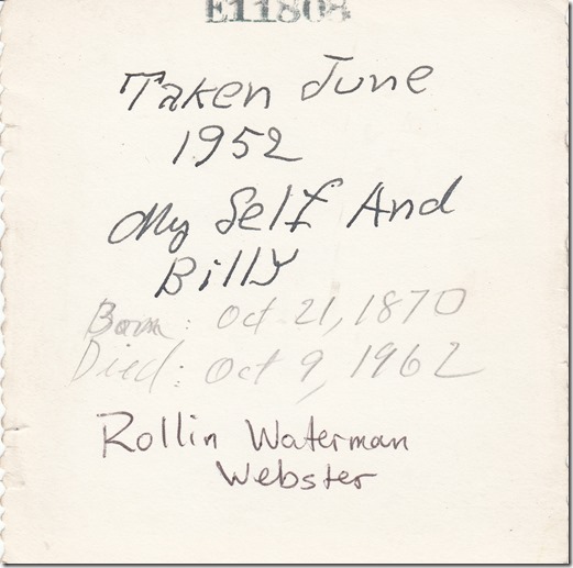 Rollin Waterman Webster June 1952 pg. 2 back of photo