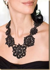 crochet necklace black