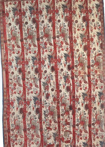 I like the repeat on this fabric. It is either the length of a dress or remnants of furnishing fabric. Circa 1710-1725.