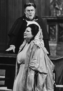 Cornell MacNeil as Scarpia in Puccini's TOSCA at the MET, 1985, opposite Montserrat Caballé [Photograph by James Heffernan/MET]