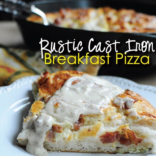 Rustic Cast Iron Breakfast Pizza Recipe: One dish meals from monicawantsit.com Rustic Cast Iron Breakfast Pizza Recipe: One dish meals from monicawantsit.com