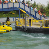 Mike and Kai enjoying the wave racers . People on the perimeter can shoot at you with water cannons as you spin around