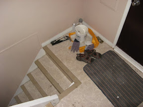 stairwell without the metal handrail.
