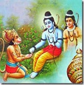 [Rama giving ring to Hanuman]