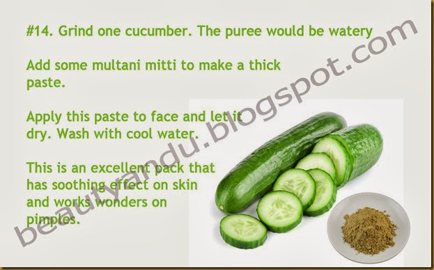 Cucumber Multani mitti home remedy 14