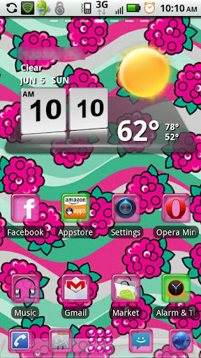 Raspberry Theme GO Launcher EX