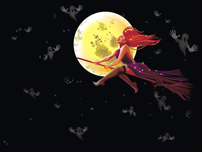 Hellouin Girl On Broom, Halloween