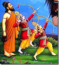 Lakshmana and Rama with Vishvamitra