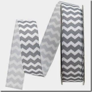 chevron printed gray five eigths wide