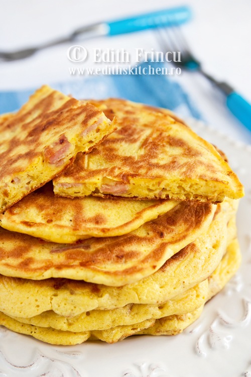 pancakes cu sunca si cascaval 1