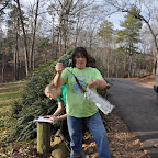 Handing out seedlings