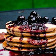 Whole Grain Pancakes with Wild Blueberry-Maple Syrup