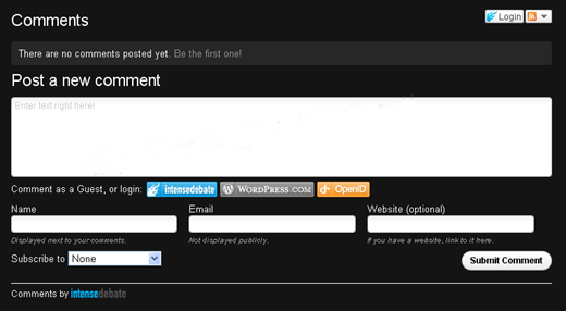 IntenseDebate 08 Comments Installed