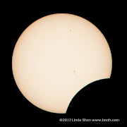 Partial solar eclipse viewed from Mt. Hamilton east of San Jose, California.