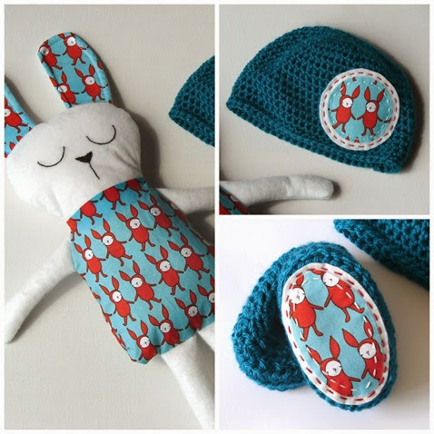 ric rac rabbit easter bunny beanie booty set Collage