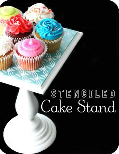 DIY Stenciled Cake Stand 