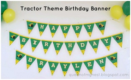 Tractor Theme Birthday Banner w title 1