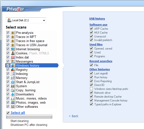 PrivaZer: Powerful System Cleaner and History Eraser