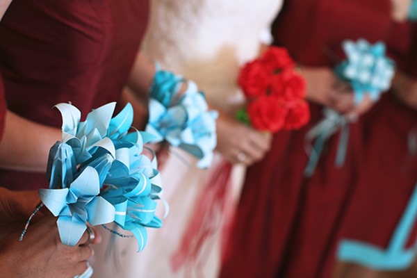 origami wedding bouquet