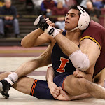 125: #5 Jesse Delgado (Illinois) dec #12 David Thorn (Minnesota) 6-3. Photo by Mark Beshey.