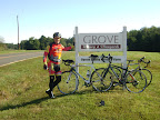 Spirited Cyclist shop rider John Finney in front of the Grove Winery & Vinyards. Cycle NC 2011 Day 2.