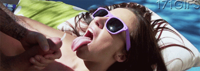 Pool precum titjob glasses