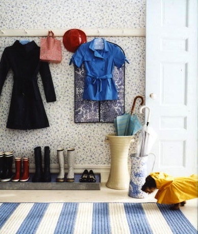 I love a dog in a raincoat. (Martha Stewart Living)