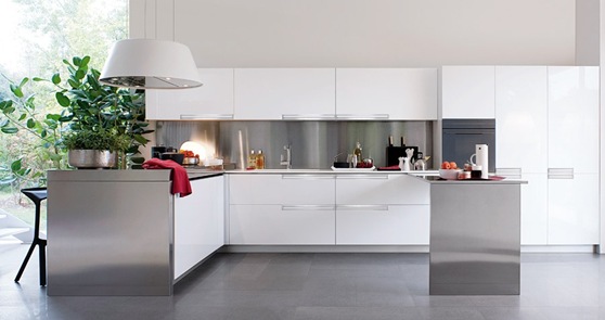 White-and-Polished-Silver-Kitchen